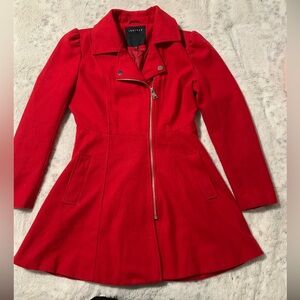 Red Women's pea coat